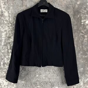 Finity Size 6 Minimalist Full Zip Jacket Black Long Sleeve Casual Outdoor